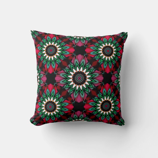 Abstract ornamental geometrical print decoration p throw pillow (Front)