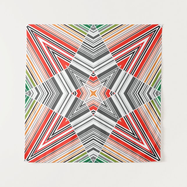 Abstract ornamental lined striped sealmess pattern tapestry (Front)