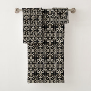 Abstract ornamental modern decor jewelry art deco bath towel set