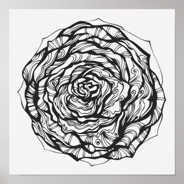 Abstract Ornamental Rose 2 Poster (Front)