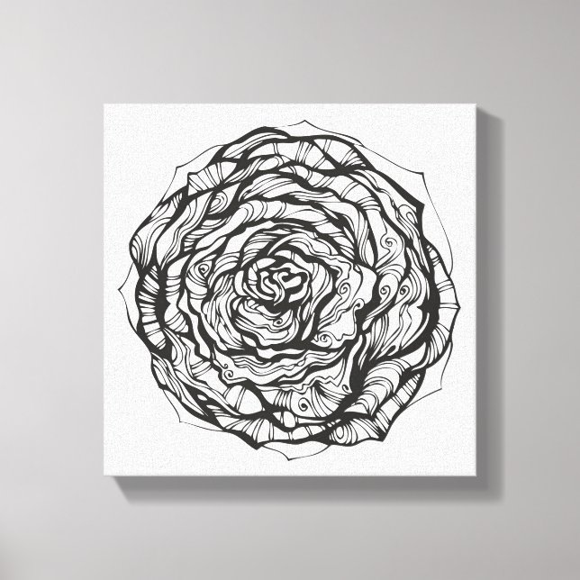 Abstract Ornamental Rose 6 Canvas Print (Front)