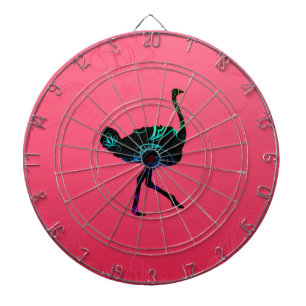 Abstract Ostrich Metal Cage Dartboard