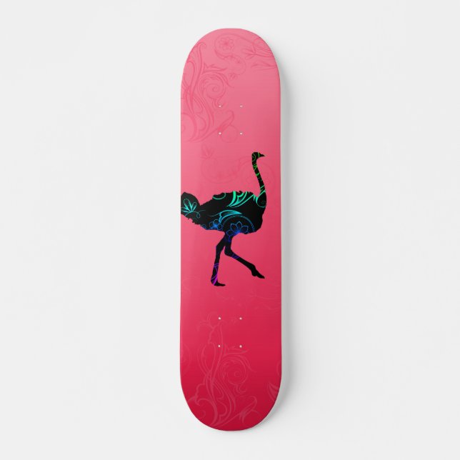 Abstract Ostrich Skateboard Deck (Front)