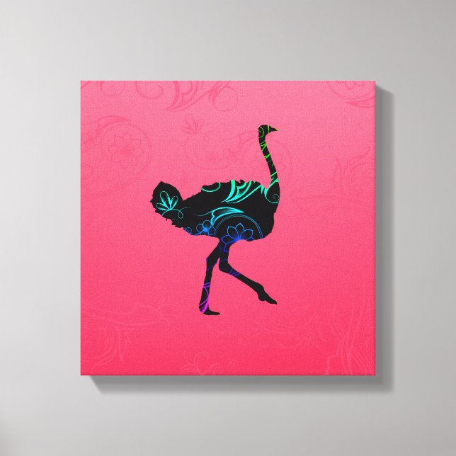 Abstract Ostrich Wrapped Canvas Print (Front)