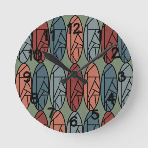 Abstract Ovals  Round Clock