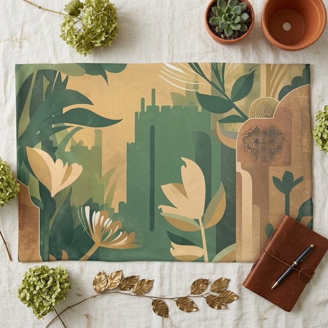 Abstract Overgrown Garden: Botanical  Pillow Case (Creator Uploaded)