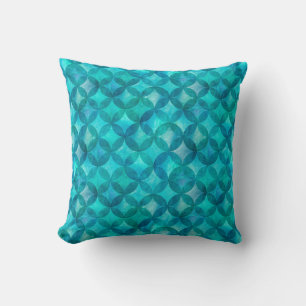 Abstract overlapping circles seamless pattern. Wat Throw Pillow