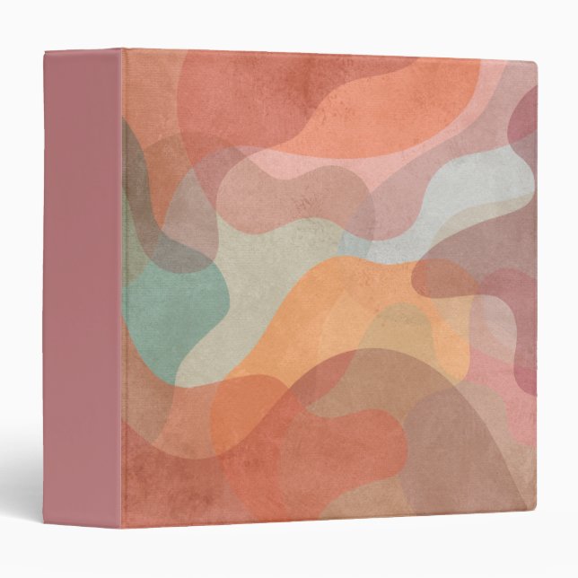 Abstract Overlapping Pastel Blobs Background 3 Ring Binder (Front/Spine)