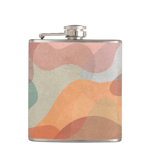 Abstract Overlapping Pastel Blobs Background Flask (Front)