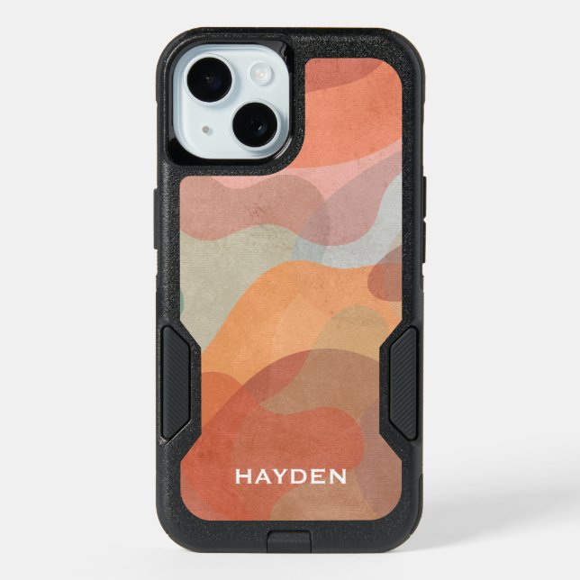 Abstract Overlapping Pastel Blobs Background iPhone 15 Case (Back)
