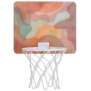 Abstract Overlapping Pastel Blobs Background Mini Basketball Hoop
