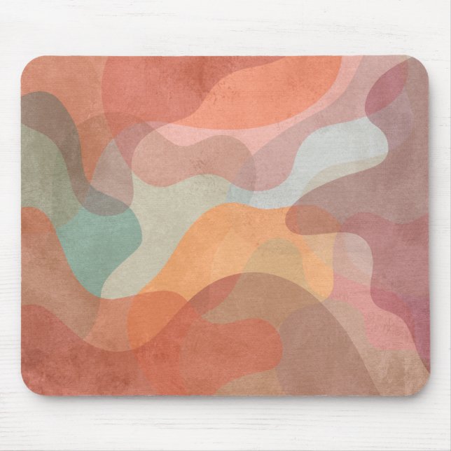 Abstract Overlapping Pastel Blobs Background Mouse Pad (Front)