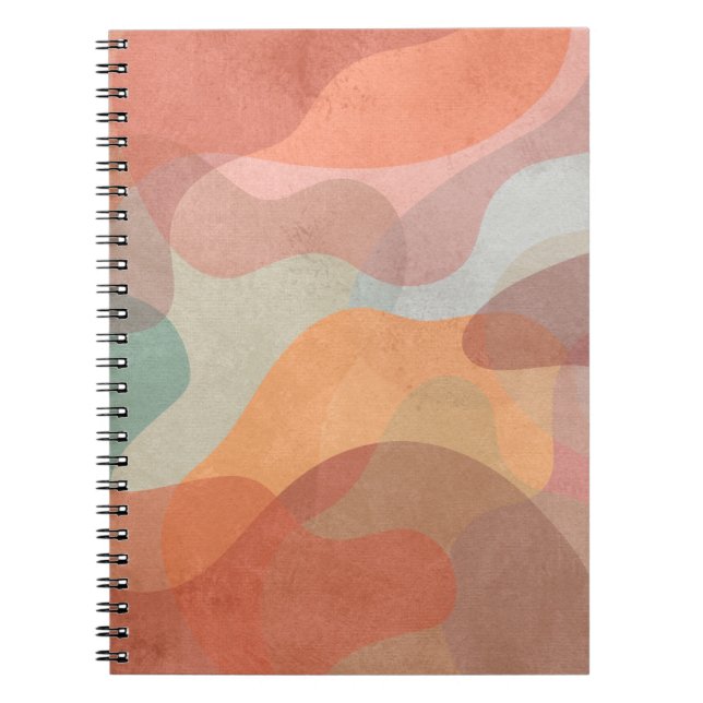 Abstract Overlapping Pastel Blobs Background Notebook (Front)