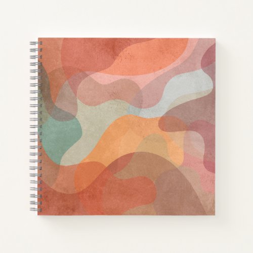 Abstract Overlapping Pastel Blobs Background Notebook