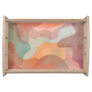 Abstract Overlapping Pastel Blobs Background Serving Tray