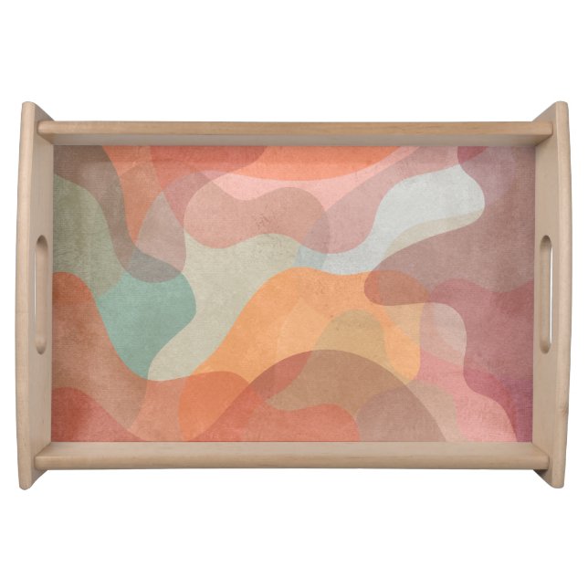 Abstract Overlapping Pastel Blobs Background Serving Tray (Front)