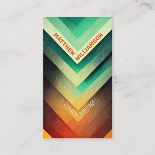 Abstract Overlapping Squares Teal Yellow Red Squar Business Card