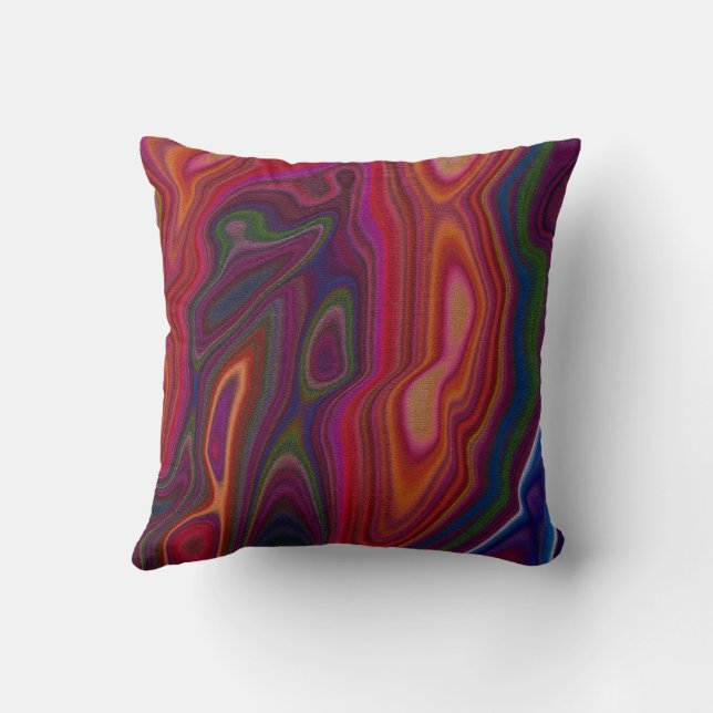 Abstract Overload Throw Pillow (Back)