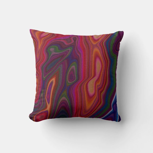 Abstract Overload Throw Pillow (Front)