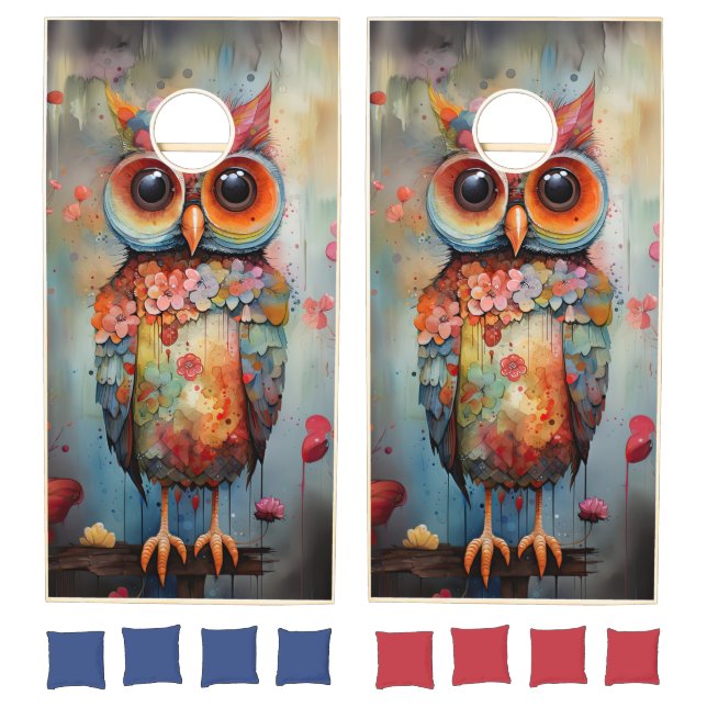 Abstract Owl   Cornhole Set (Set)