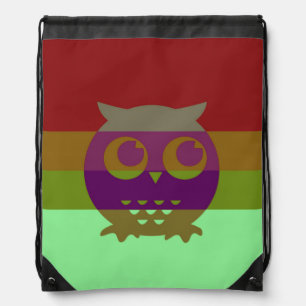 Abstract Owl Drawstring Backpack