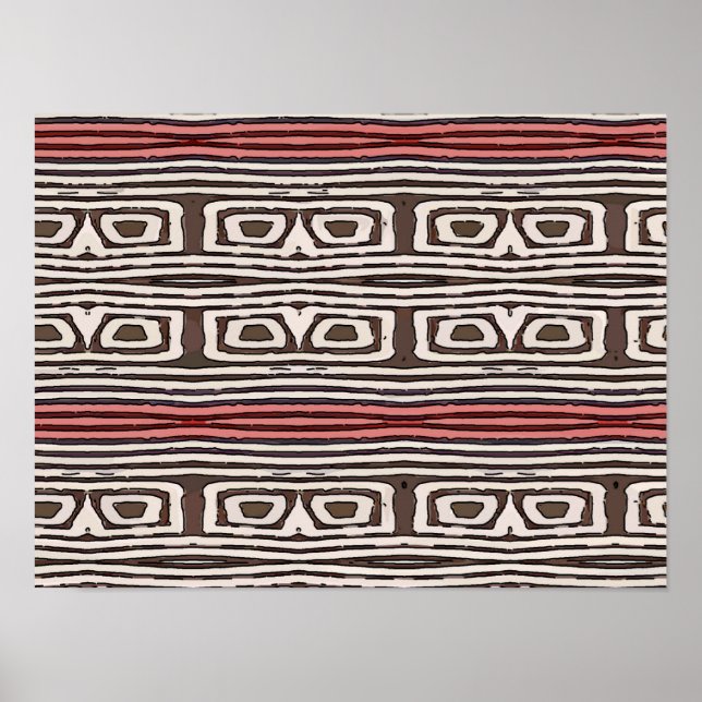 Abstract Owl Eyes, red lines Poster (Front)