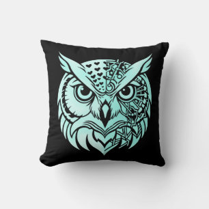 Abstract Owl Identity – Symbolic Observer Modern Throw Pillow