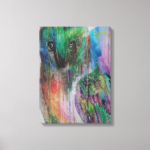 Abstract Owl Painting Canvas Print