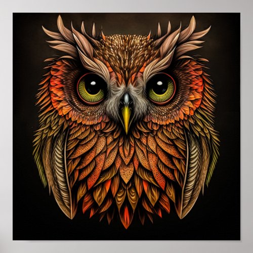 Abstract owl poster