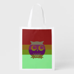 Abstract Owl Reusable Grocery Bag