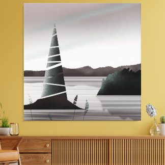 Abstract Pacific Coast Minimal Art Canvas Print