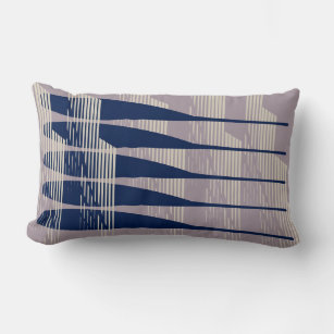 Abstract Paddles Pillow in Navy & Lavender Pillow