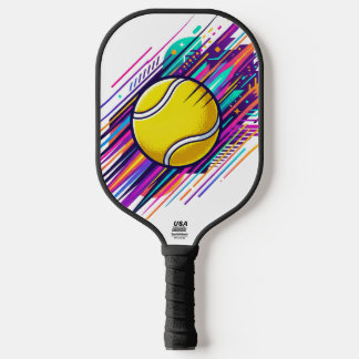 Abstract Padel Ball Motion Illustration Pickleball Paddle