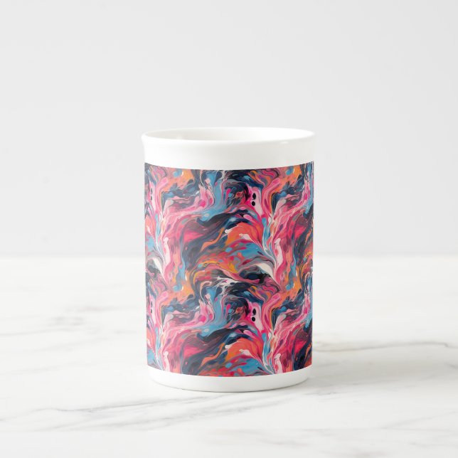 Abstract Paint 01 Bone China Mug (Front)