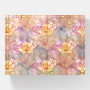 Abstract Paint and Flowers Paperweight