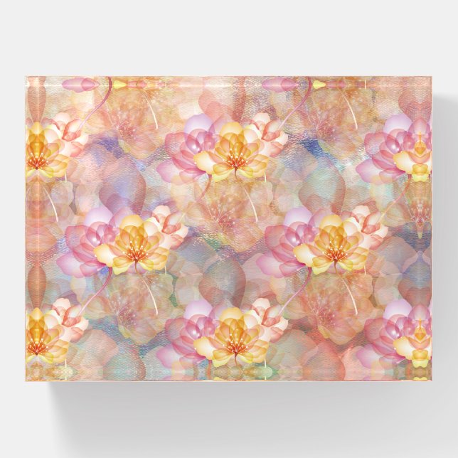 Abstract Paint and Flowers Paperweight (Front)