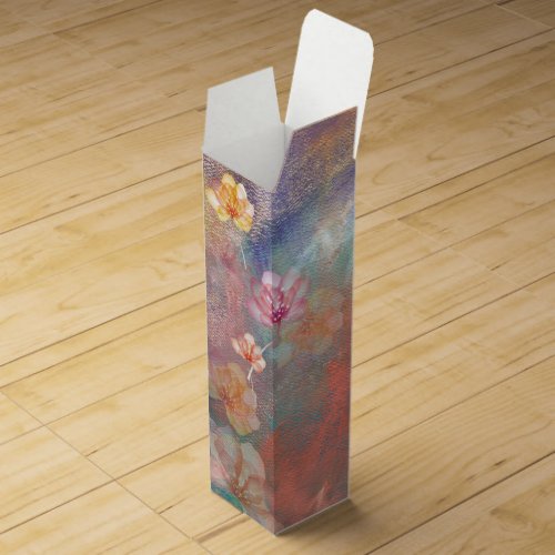 Abstract Paint and Flowers Wine Box