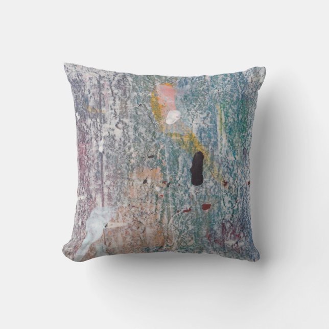 Abstract paint background. Artwork made of mixed m Throw Pillow (Front)