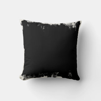 Abstract Paint Blotch Black And White  Throw Pillow