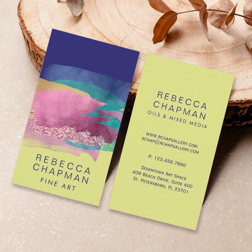 Abstract Paint Brush Strokes Artist or Gallery Business Card