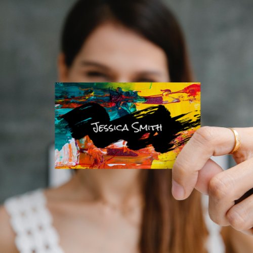 Abstract Paint  Brush Strokes Business Card