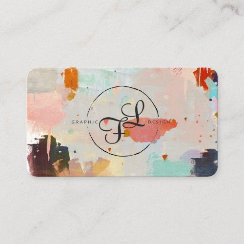 Abstract Paint Chip Brushstroke Colorful Business Card
