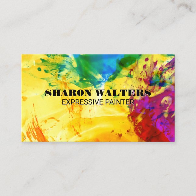Abstract Paint | Colorful Expressive Art  Business Card (Front)