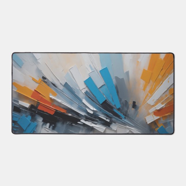 Abstract Paint Colors Artwork Desk Mat (Front)