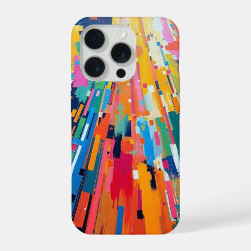 Abstract Paint Colors Modern Art Design iPhone 15 Pro Case