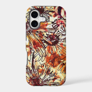 Abstract Paint Daub Sunflower Pattern iPhone 17 Case