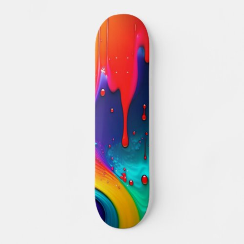 Abstract Paint Drip  Skateboard