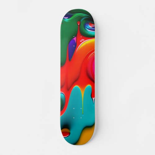 Abstract Paint Drip  Skateboard