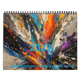Abstract Paint Explosion 2027 Calendar