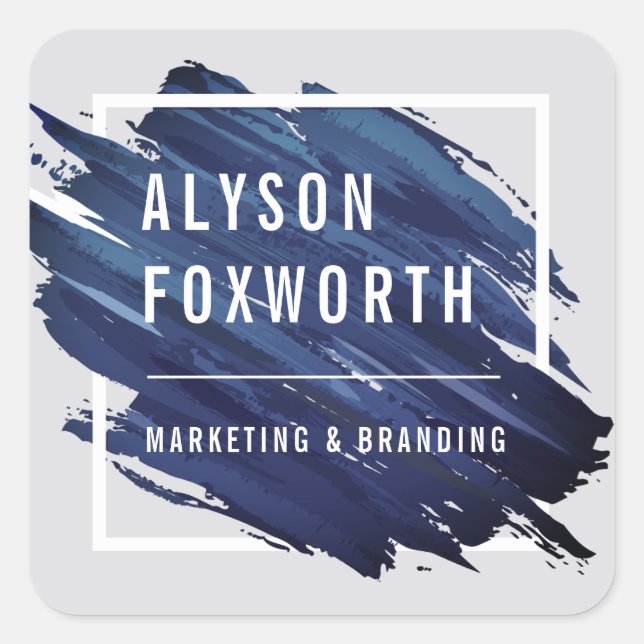 Abstract Paint Logo Custom Square Sticker (Front)